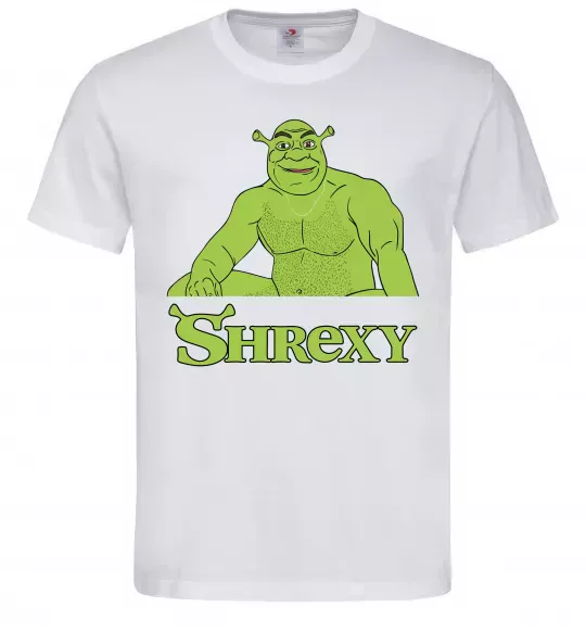 Мужская футболка Shrexy meme Белый фото