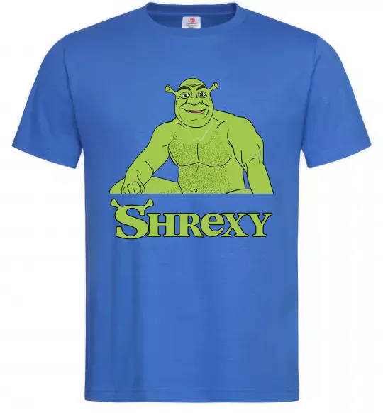 Мужская футболка Shrexy meme Ярко-синий фото