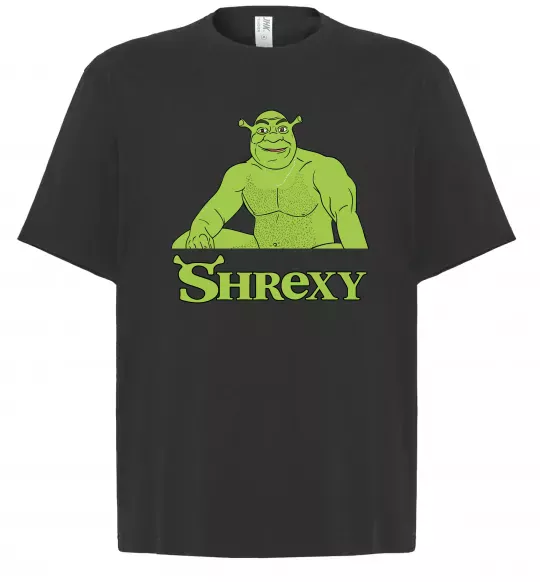 Футболка Оверсайз Shrexy meme Черный фото