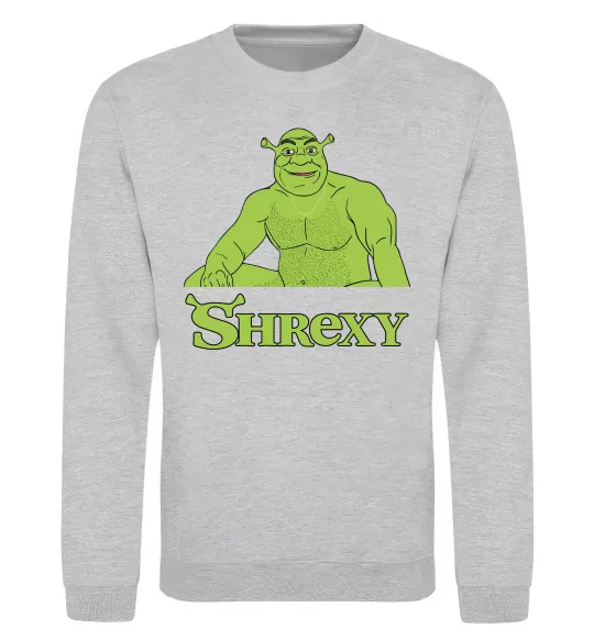 Свитшот Shrexy meme Серый меланж фото