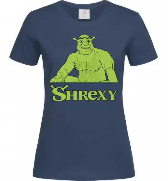 Женская футболка Shrexy meme Темно-синий фото