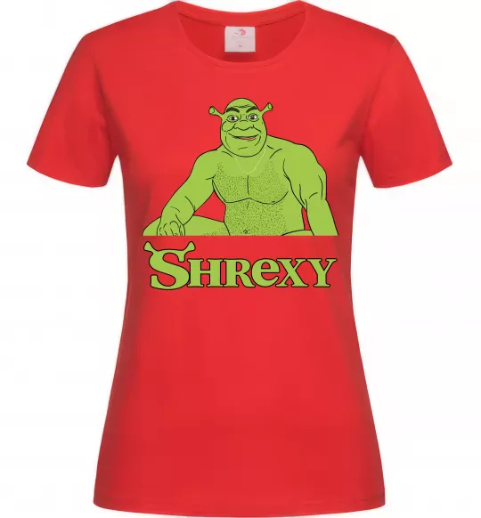 Женская футболка Shrexy meme Красный фото