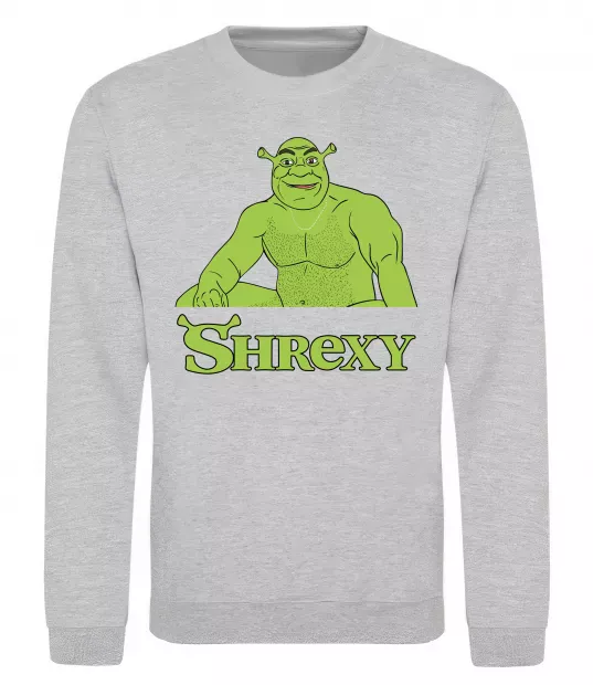 Світшот Shrexy meme Сірий меланж фото