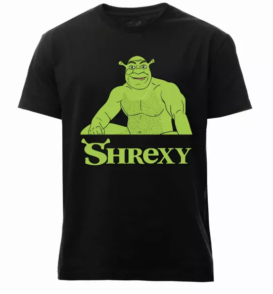 Чоловіча преміум футболка Shrexy meme Чорний фото