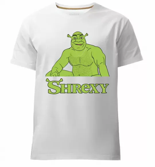 Чоловіча преміум футболка Shrexy meme Білий фото
