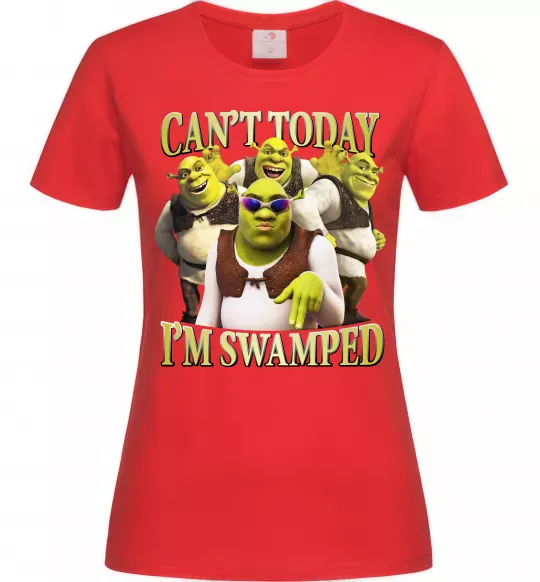 Женская футболка Shrek I`m swamped Красный фото