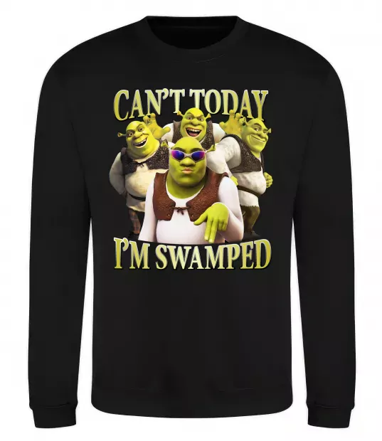 Свитшот Shrek I`m swamped Черный фото