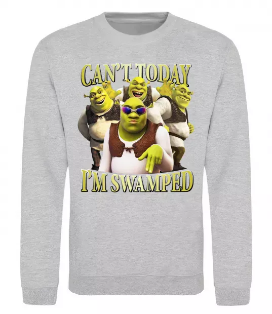 Свитшот Shrek I`m swamped Серый меланж фото