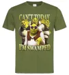 Мужская футболка Shrek I`m swamped Оливковый фото