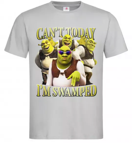 Мужская футболка Shrek I`m swamped Серый фото