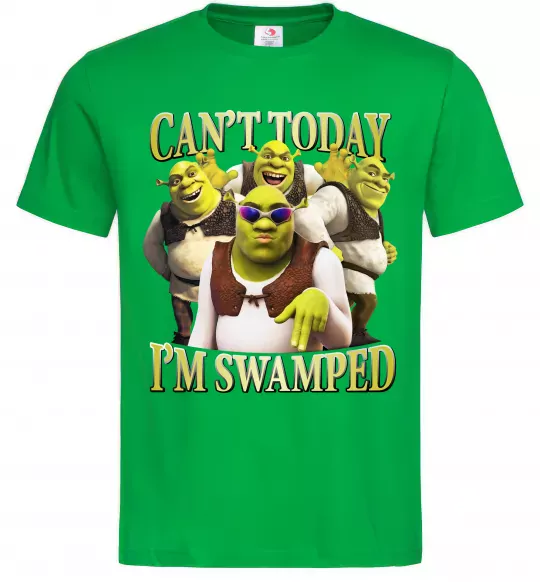 Мужская футболка Shrek I`m swamped Зеленый фото