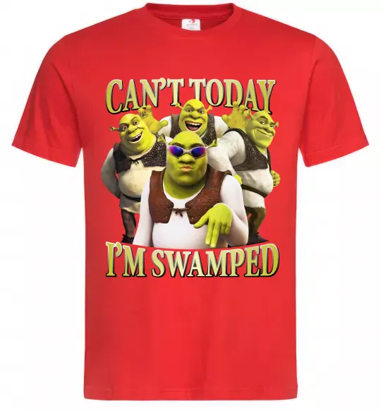 Мужская футболка Shrek I`m swamped Красный фото