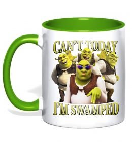 Чашка с цветной ручкой Shrek I`m swamped