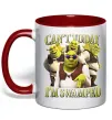 Чашка з кольоровою ручкою Shrek I`m swamped Червоний фото