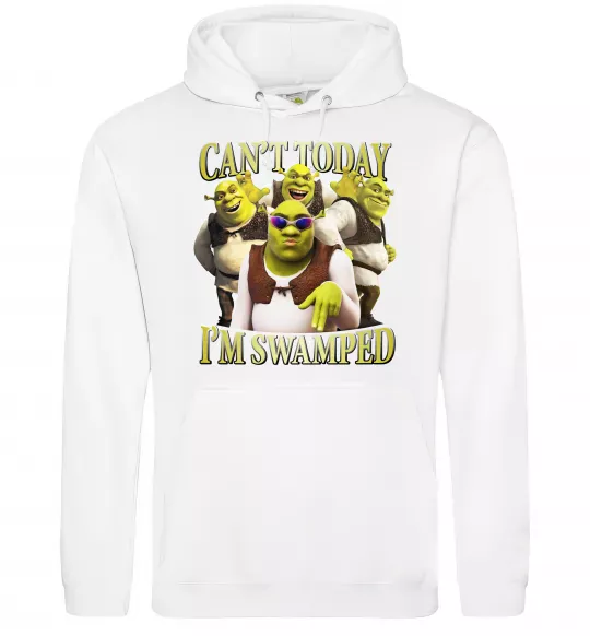 Чоловіча толстовка (худі) Shrek I`m swamped Білий фото