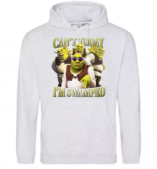 Женская толстовка (худи) Shrek I`m swamped Серый меланж фото