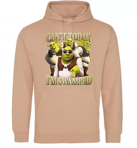 Женская толстовка (худи) Shrek I`m swamped Песочный фото