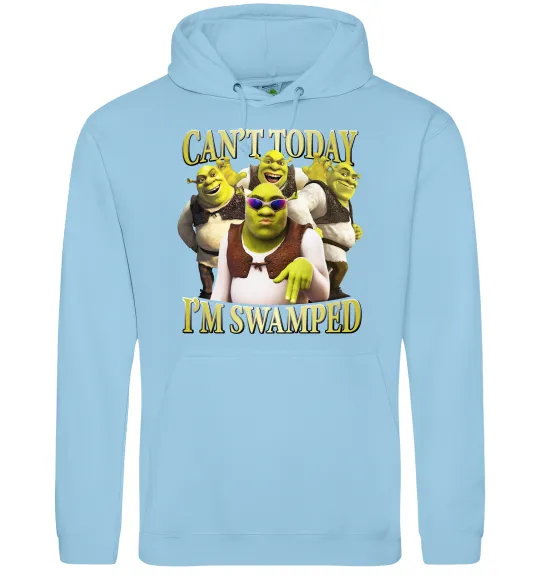 Женская толстовка (худи) Shrek I`m swamped Голубой фото