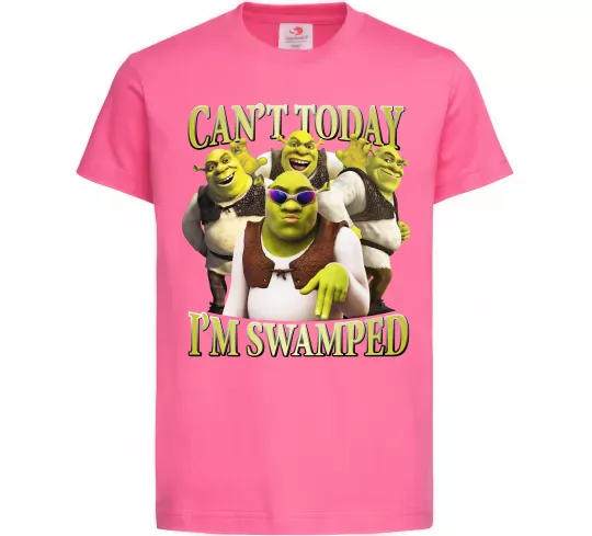 Дитяча футболка Shrek I`m swamped Яскраво-рожевий фото