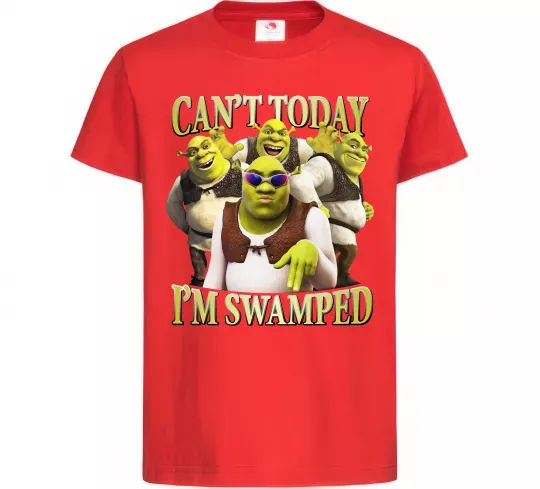 Дитяча футболка Shrek I`m swamped Червоний фото