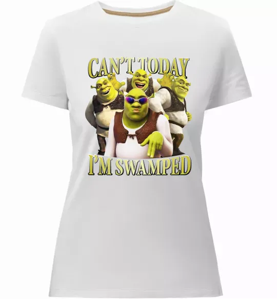 Женская премиум футболка Shrek I`m swamped Белый фото