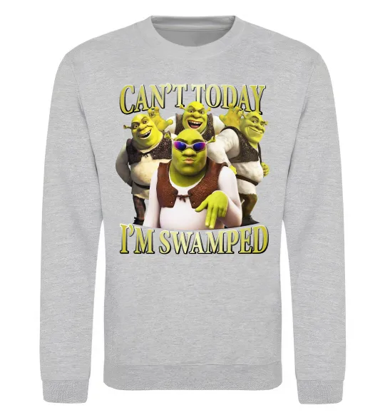 Свитшот Shrek I`m swamped Серый меланж фото