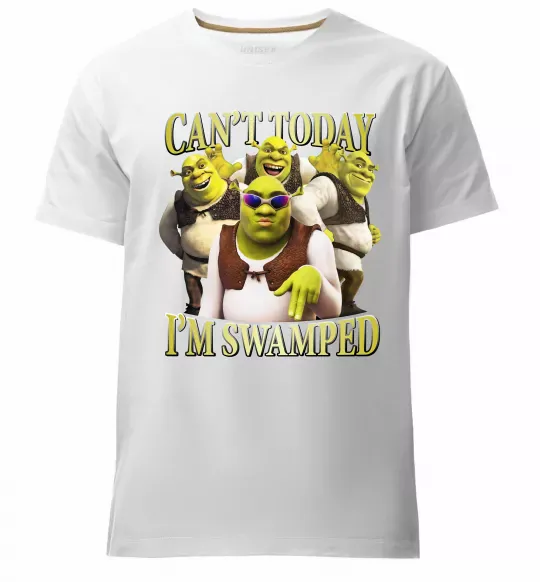Мужская премиум футболка Shrek I`m swamped Белый фото