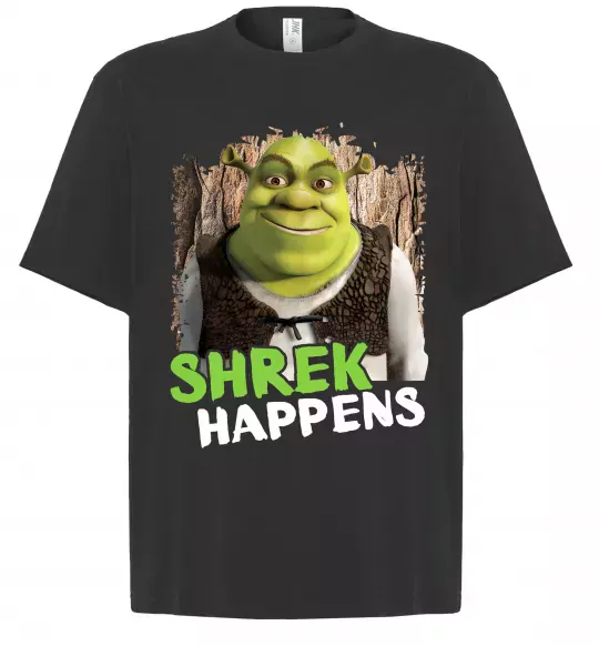 Футболка Оверсайз Shrek happens Чорний фото