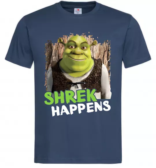 Мужская футболка Shrek happens Темно-синий фото