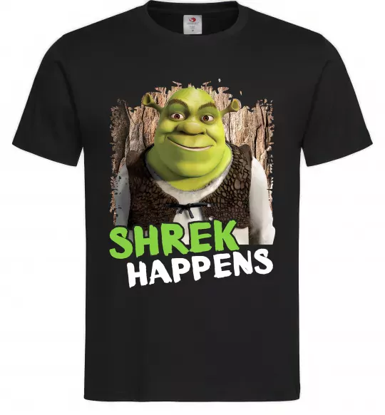 Мужская футболка Shrek happens Черный фото