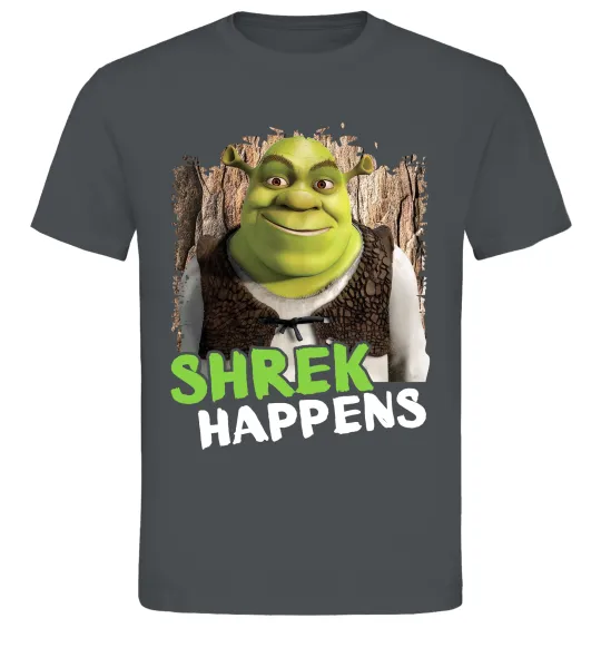 Мужская футболка Shrek happens Графит фото