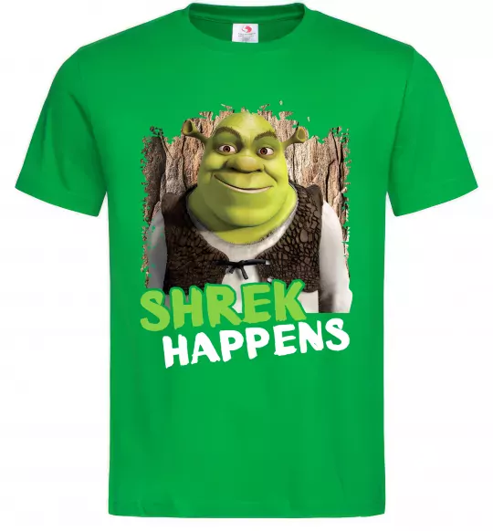 Мужская футболка Shrek happens Зеленый фото