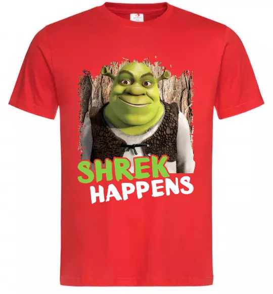 Мужская футболка Shrek happens Красный фото