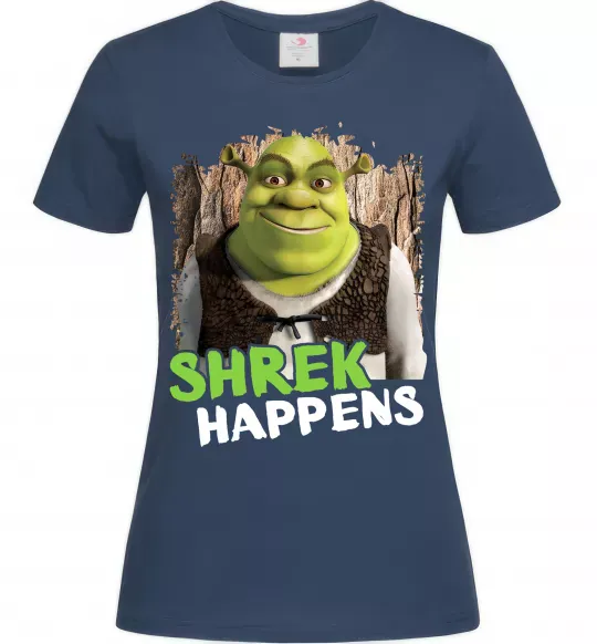 Жіноча футболка Shrek happens Темно-синій фото