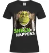 Жіноча футболка Shrek happens Чорний фото
