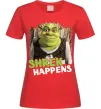 Жіноча футболка Shrek happens Червоний фото