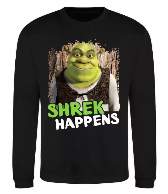 Світшот Shrek happens Чорний фото