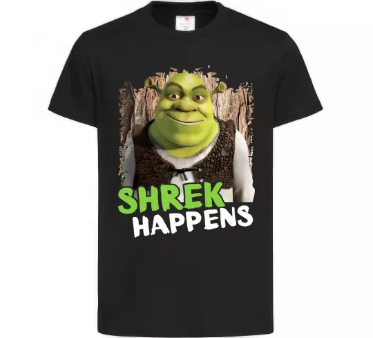 Дитяча футболка Shrek happens Чорний фото