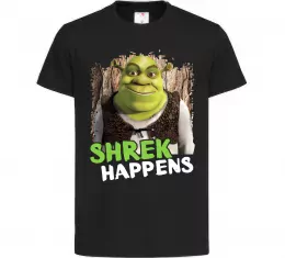 Детская футболка Shrek happens Черный фото