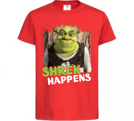 Дитяча футболка Shrek happens Червоний фото