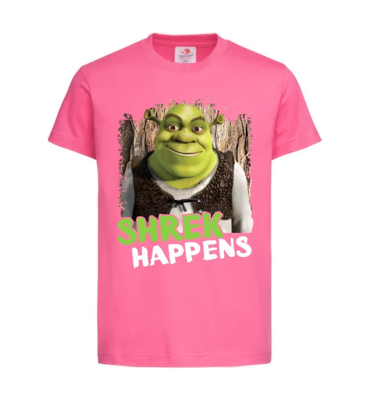 Детская футболка Shrek happens Ярко-розовый фото