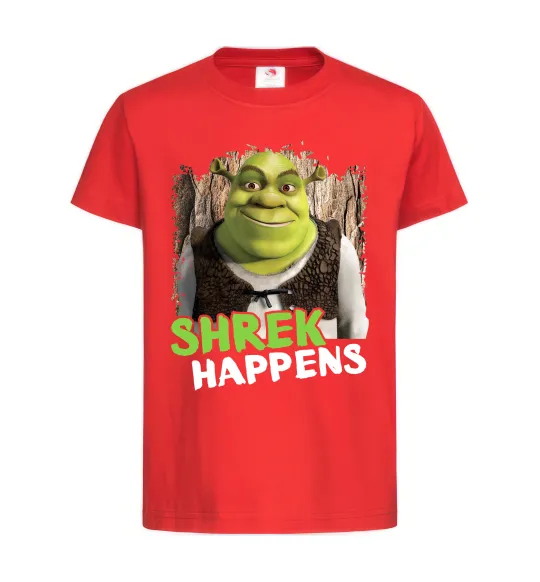 Детская футболка Shrek happens Красный фото