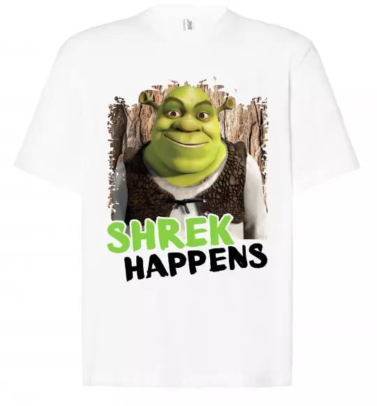 Футболка Оверсайз Shrek happens Білий фото