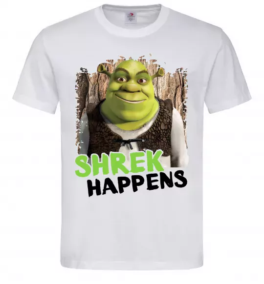 Мужская футболка Shrek happens Белый фото