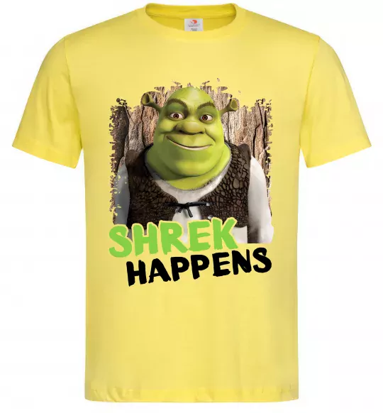 Мужская футболка Shrek happens Лимонный фото