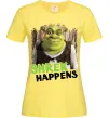 Жіноча футболка Shrek happens Лимонний фото