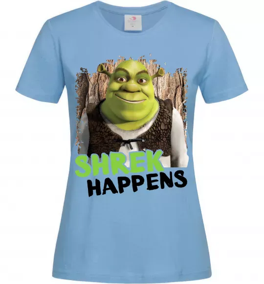 Жіноча футболка Shrek happens Блакитний фото