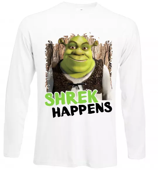 Лонгслів Shrek happens Білий фото