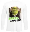 Лонгслів Shrek happens Білий фото