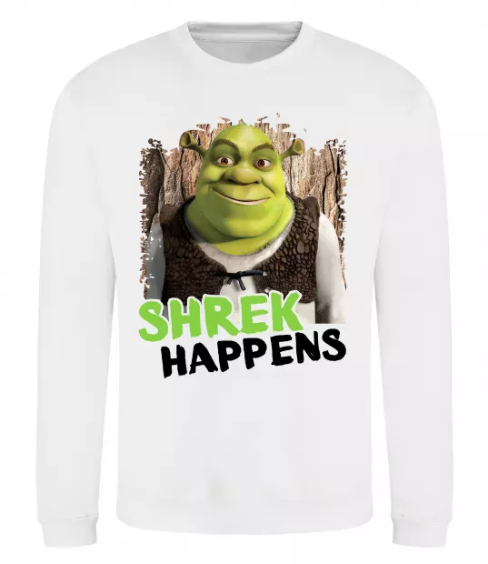 Світшот Shrek happens Білий фото